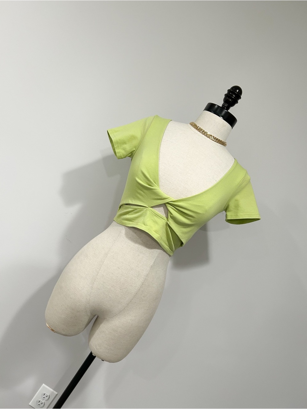 Twist-Front Lime Crop Top - Women